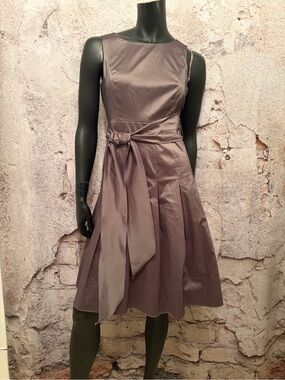 Evan Picone Mocha Sateen Stretch Panelled Dress